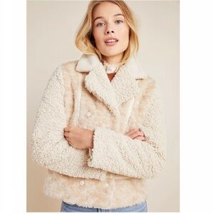 Anthropologie Marrakech Faux Fur Moto Jacket